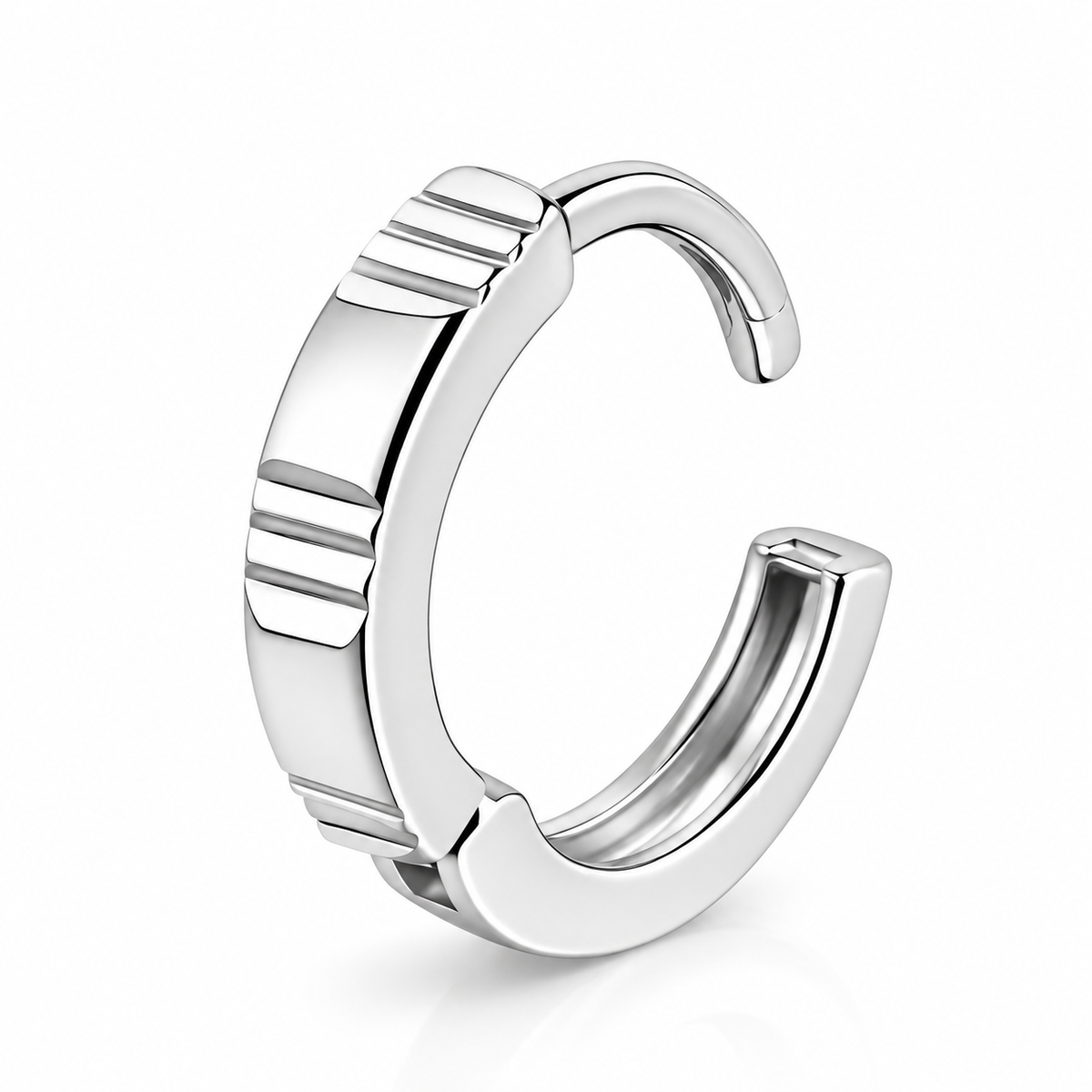 The Linear 925 Silver Huggie