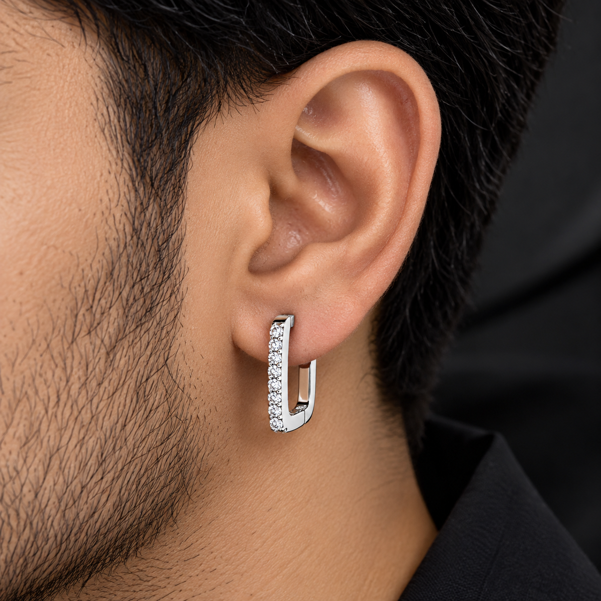 The Executive Rectangular 925 Silver Men’s Hoop