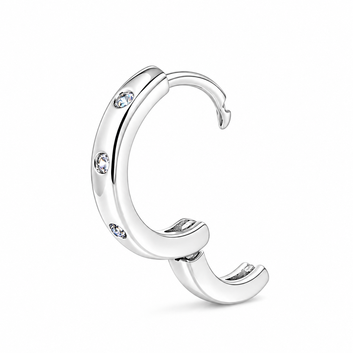 925 Sterling Silver Orion Spark Mens Stylish Huggie