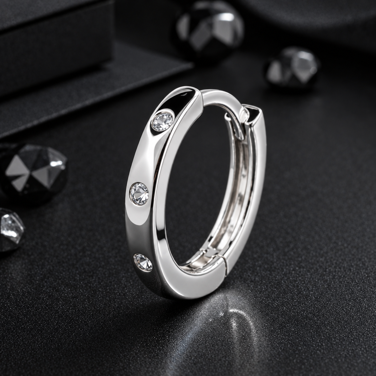925 Sterling Silver Orion Spark Mens Stylish Huggie