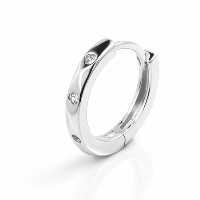 925 Sterling Silver Orion Spark Mens Stylish Huggie