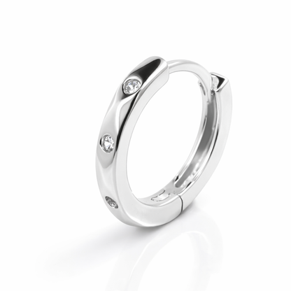 925 Sterling Silver Orion Spark Mens Stylish Huggie