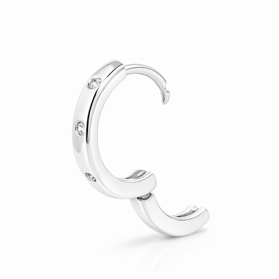 925 Sterling Silver Orion Spark Mens Stylish Huggie