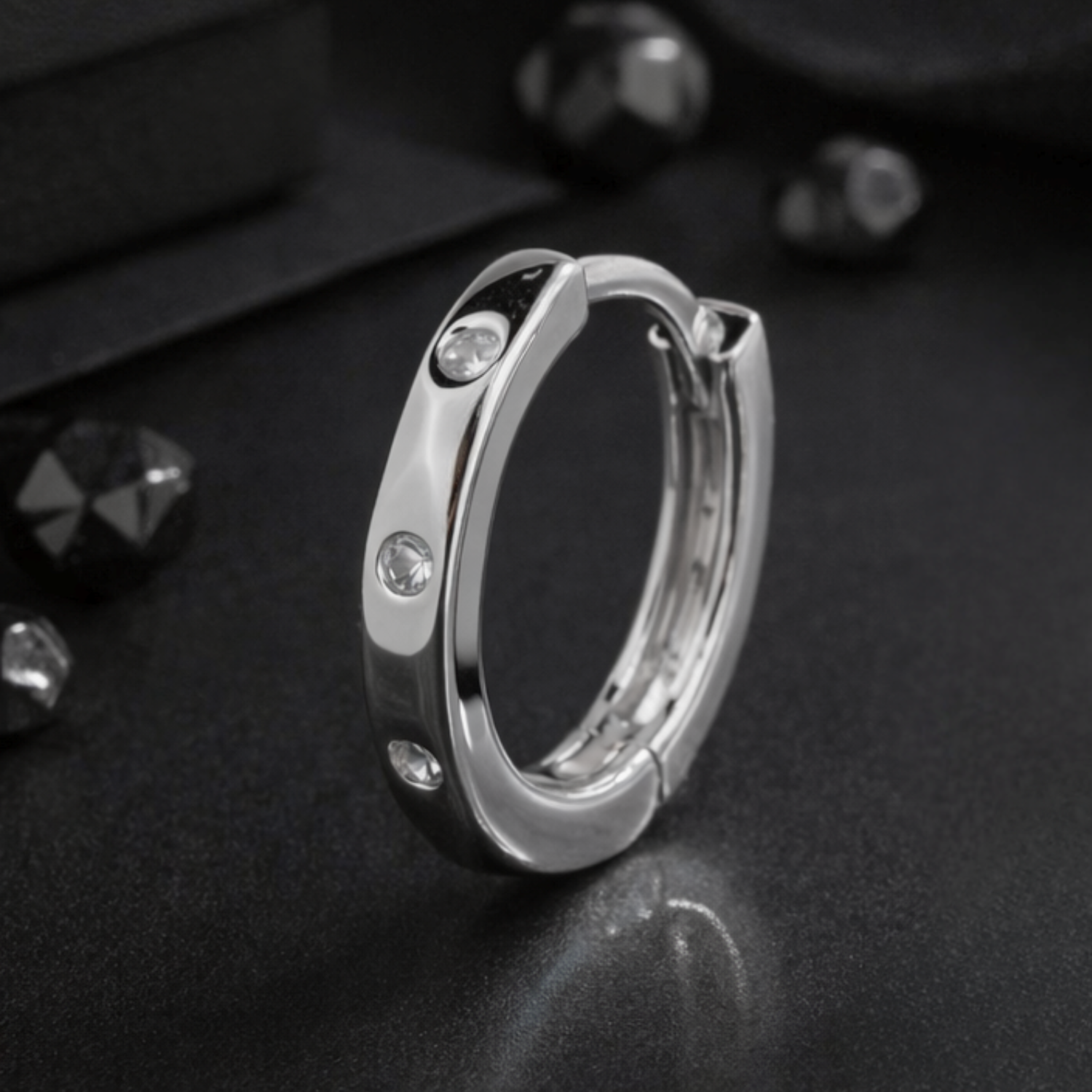 925 Sterling Silver Orion Spark Mens Stylish Huggie