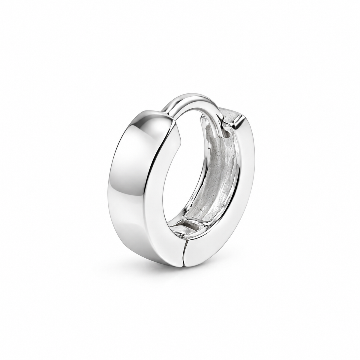 Argentum Bold Band Solid 925 Sterling Silver Men's Hoop