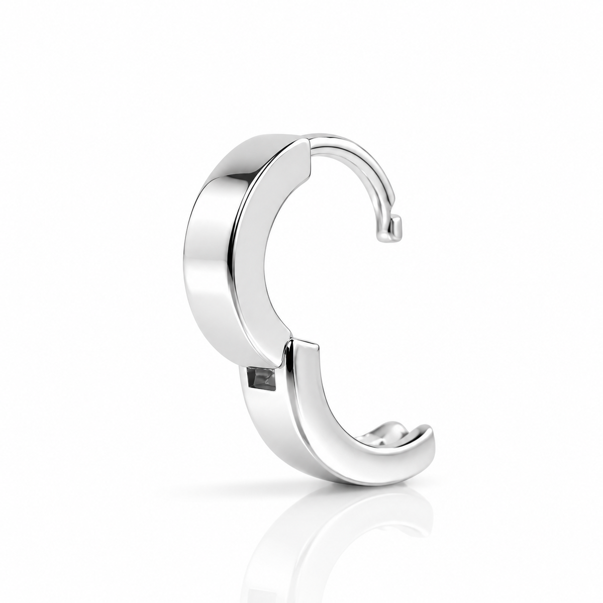 Argentum Bold Band Solid 925 Sterling Silver Men's Hoop