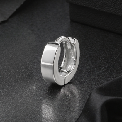 Argentum Bold Band Solid 925 Sterling Silver Men's Hoop
