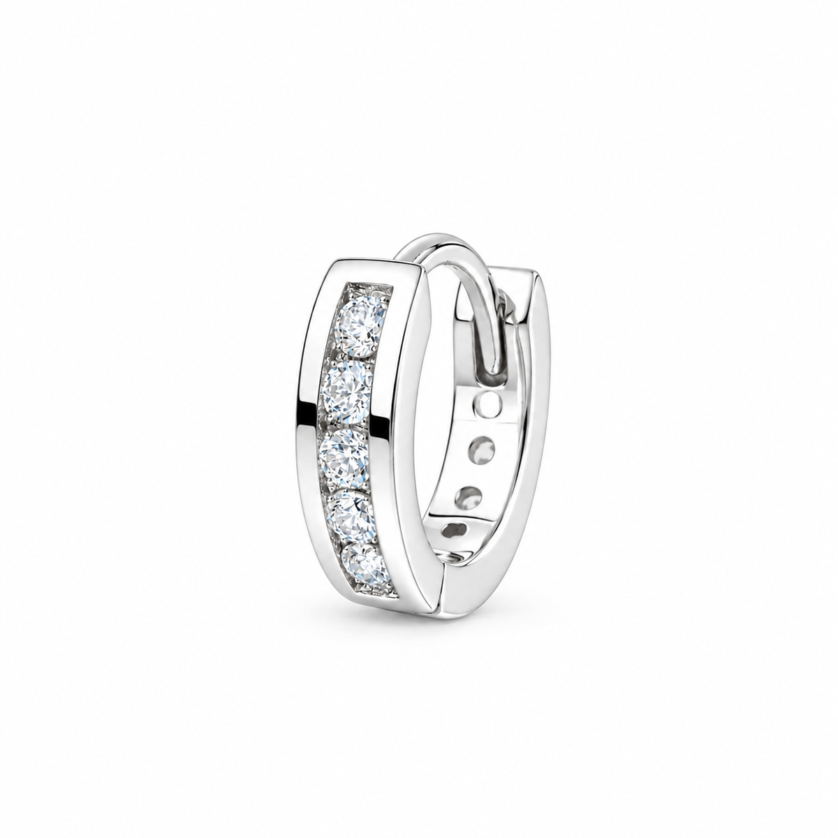 Men's 925 Sterling Silver Stylish Round Huggie Hoop