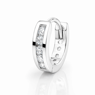 Men's 925 Sterling Silver Stylish Round Huggie Hoop