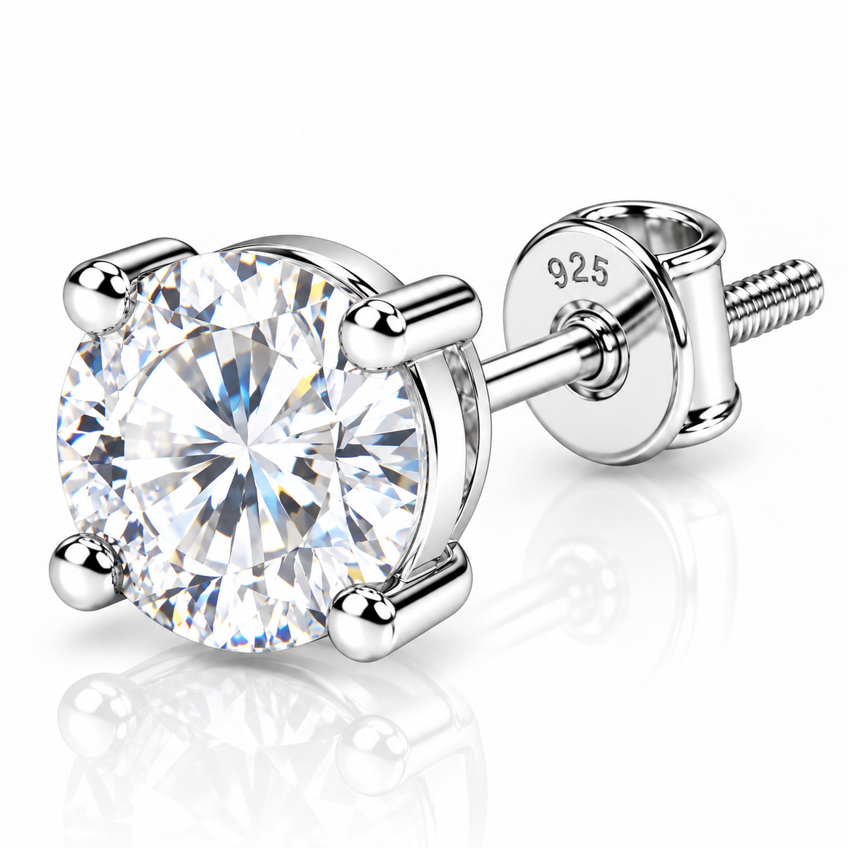 Round Solitaire Stud Earring