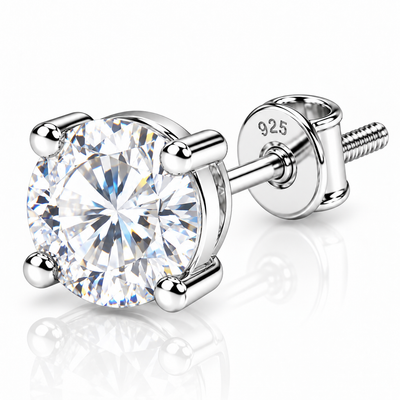 Round Solitaire Stud Earring