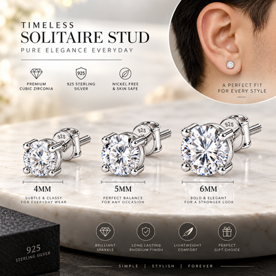 Round Solitaire Stud Earring