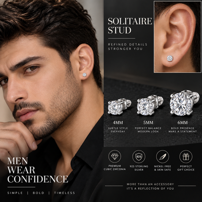 Round Solitaire Stud Earring