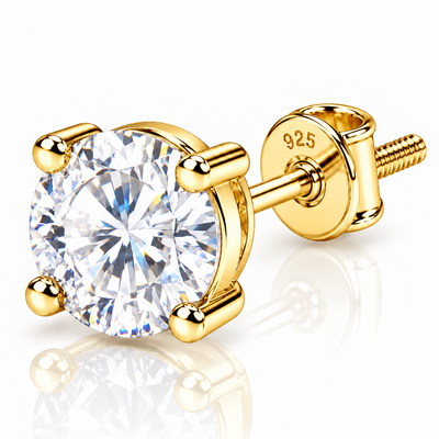 Round Solitaire Stud Earring