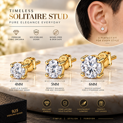Round Solitaire Stud Earring