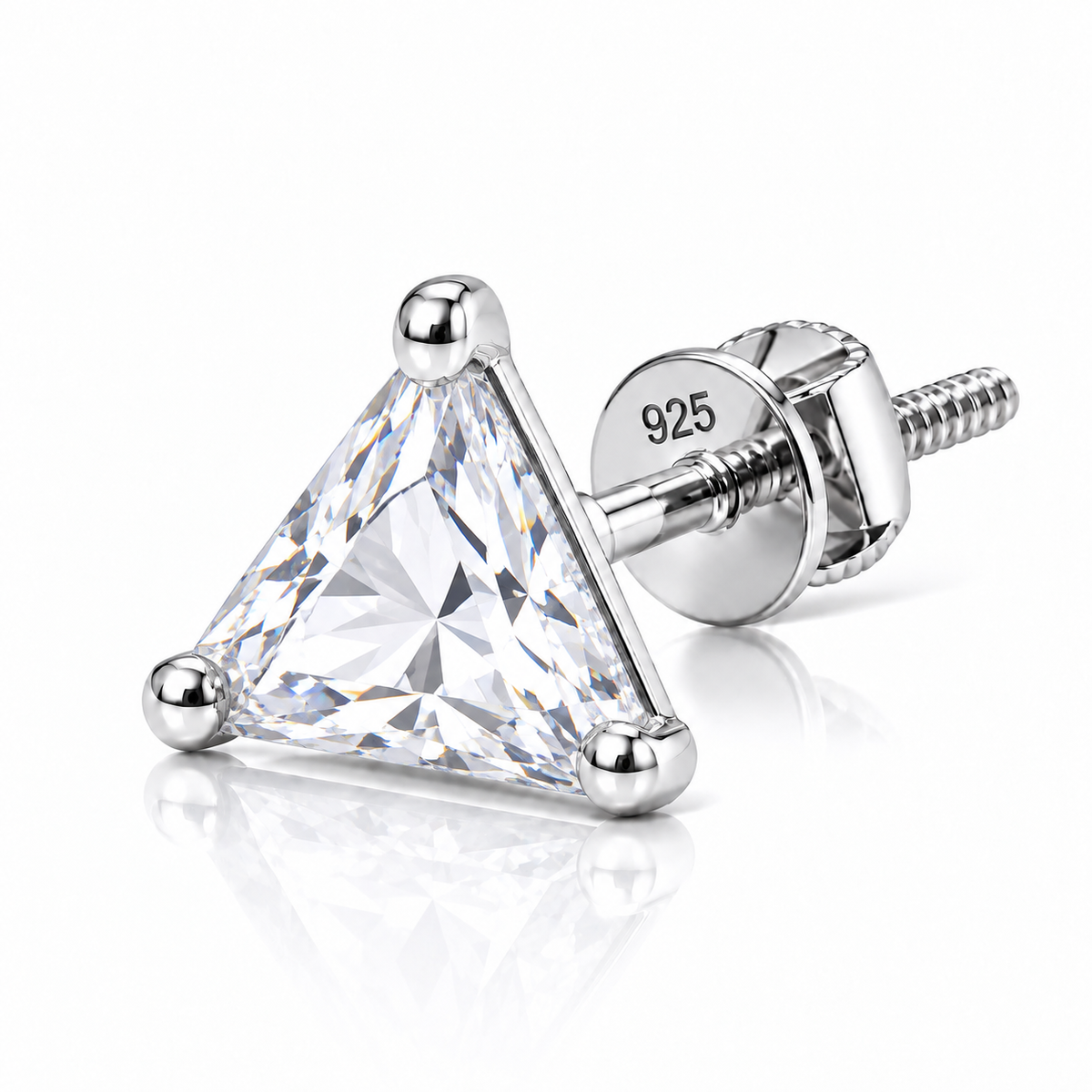 Triangle Clear Stone Stud Earring