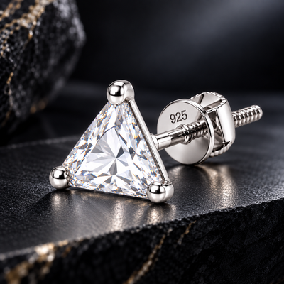 Triangle Clear Stone Stud Earring