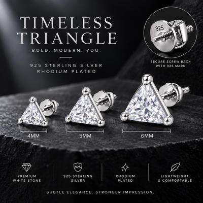Triangle Clear Stone Stud Earring