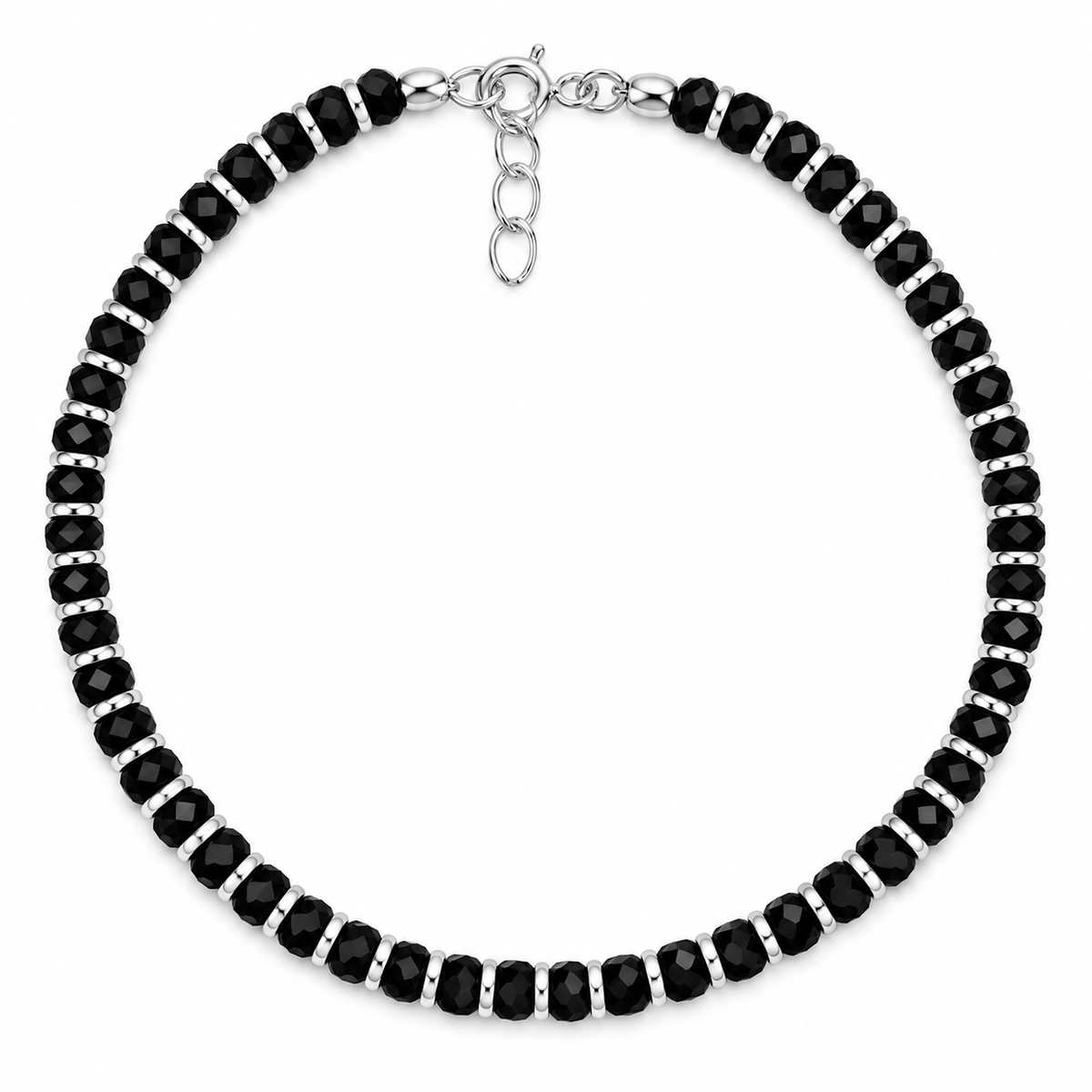 925 Sterling Silver Black Beads Nazariya Bracelet