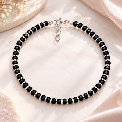 925 Sterling Silver Black Beads Nazariya Bracelet