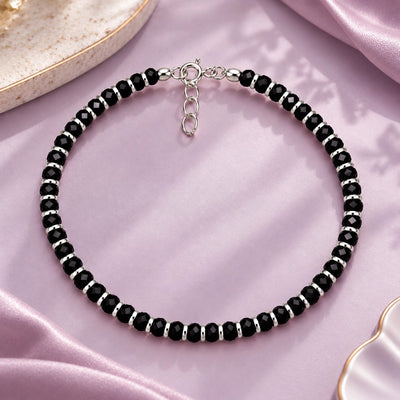 925 Sterling Silver Black Beads Nazariya Bracelet
