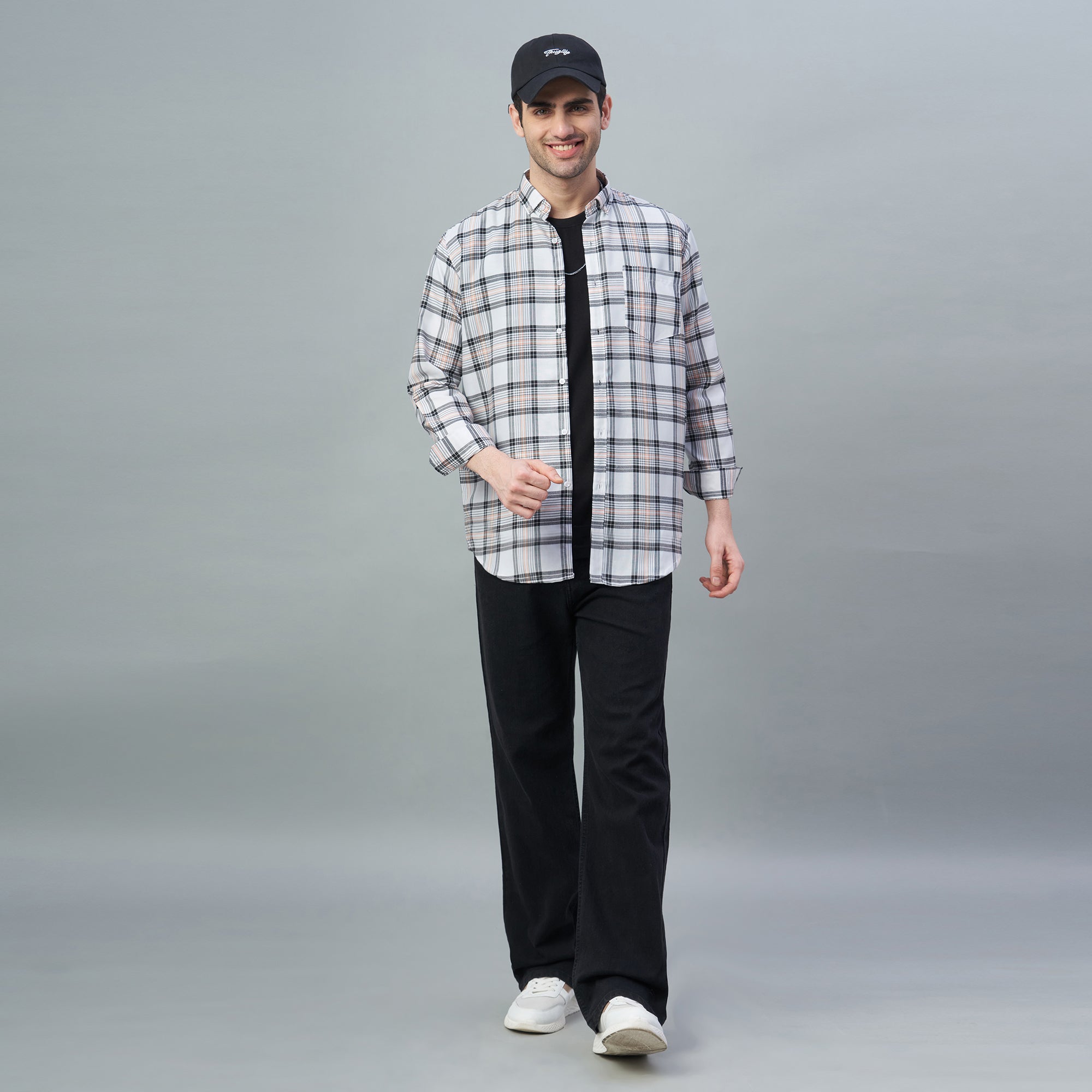 Men's Checks 100% Cotton Regular Fit Casual Shirts