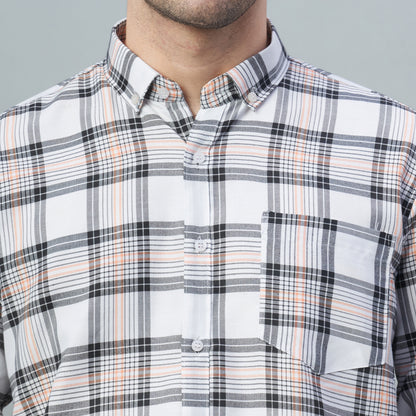 Men's Checks 100% Cotton Regular Fit Casual Shirts