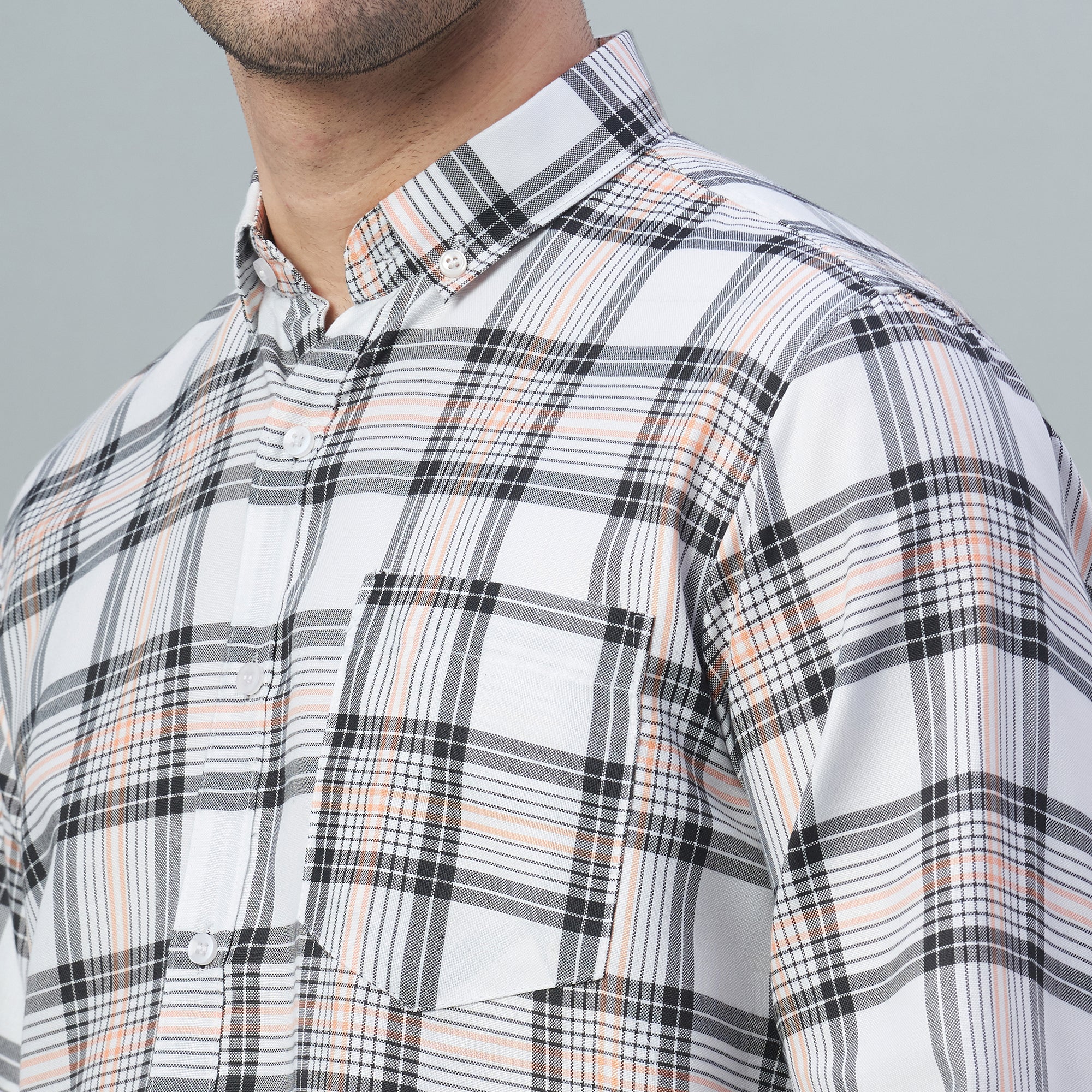Men's Checks 100% Cotton Regular Fit Casual Shirts