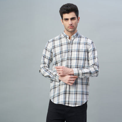 Men's Checks 100% Cotton Regular Fit Casual Shirts