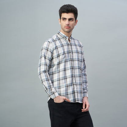 Men's Checks 100% Cotton Regular Fit Casual Shirts