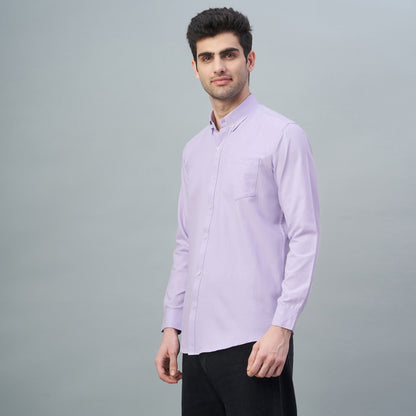 Men's Lavender Plain 100% Oxford Cotton Shirt