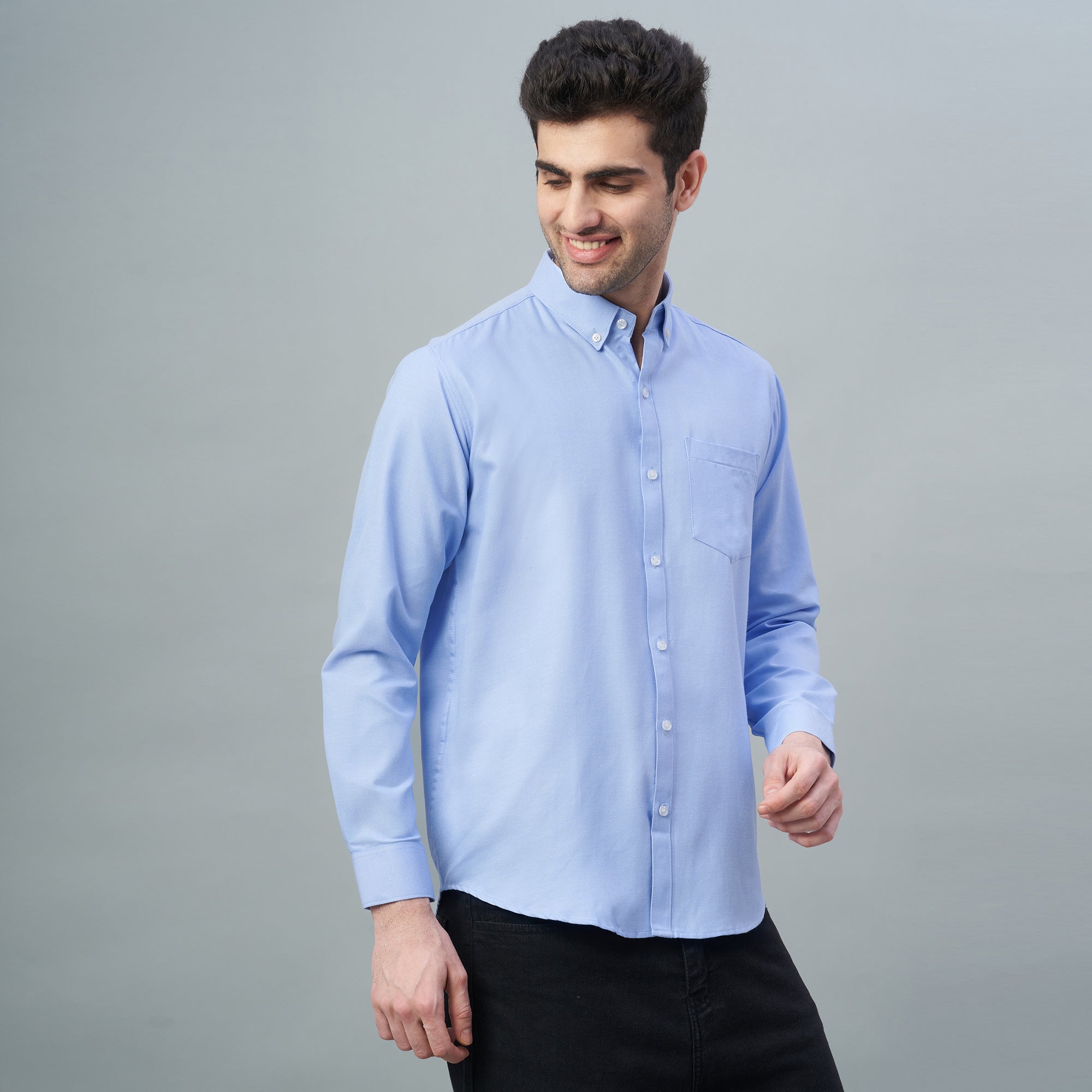 Men's Lavender Plain 100% Oxford Cotton Shirt