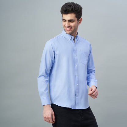 Men's Lavender Plain 100% Oxford Cotton Shirt