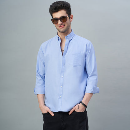 Men's Lavender Plain 100% Oxford Cotton Shirt