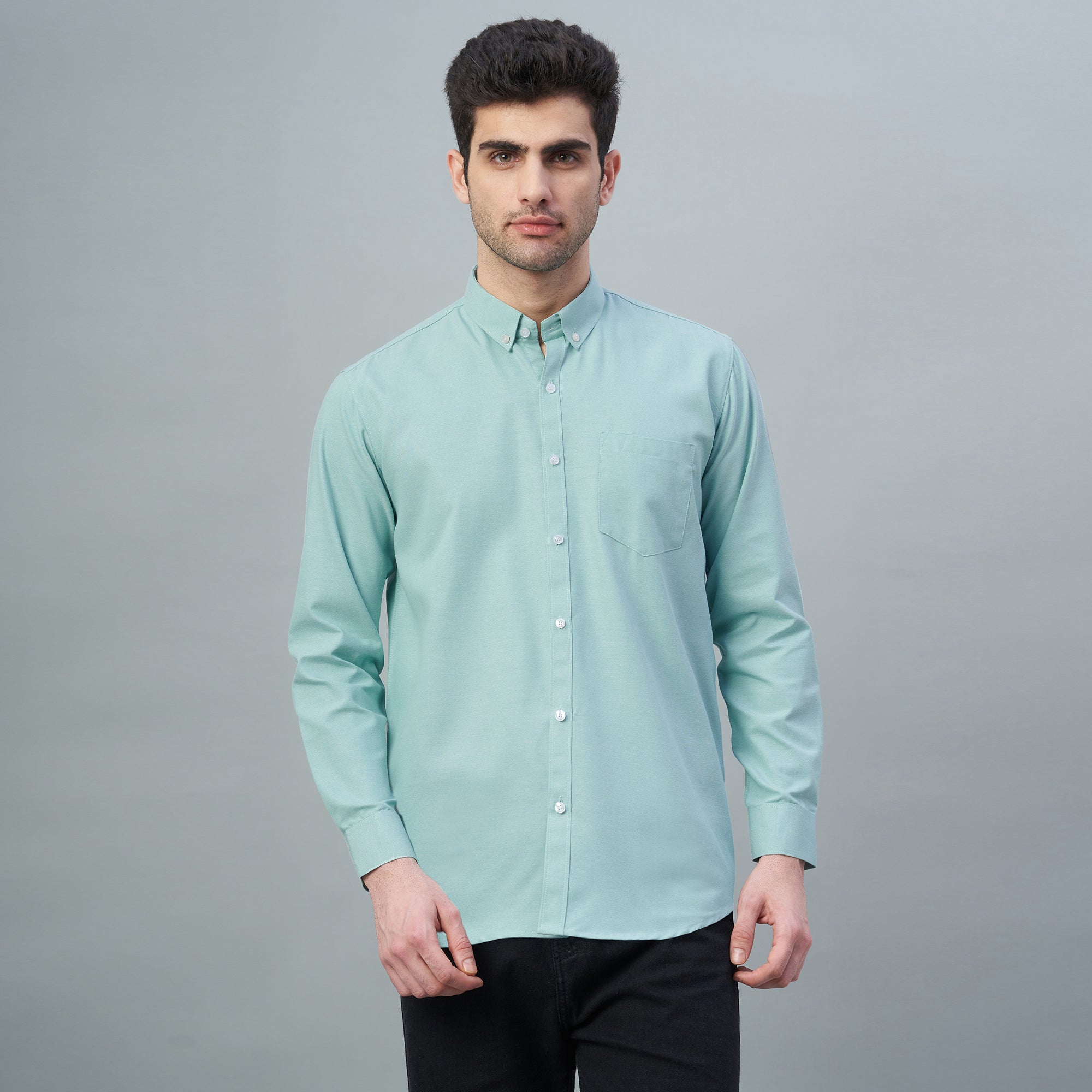 Men's Lavender Plain 100% Oxford Cotton Shirt