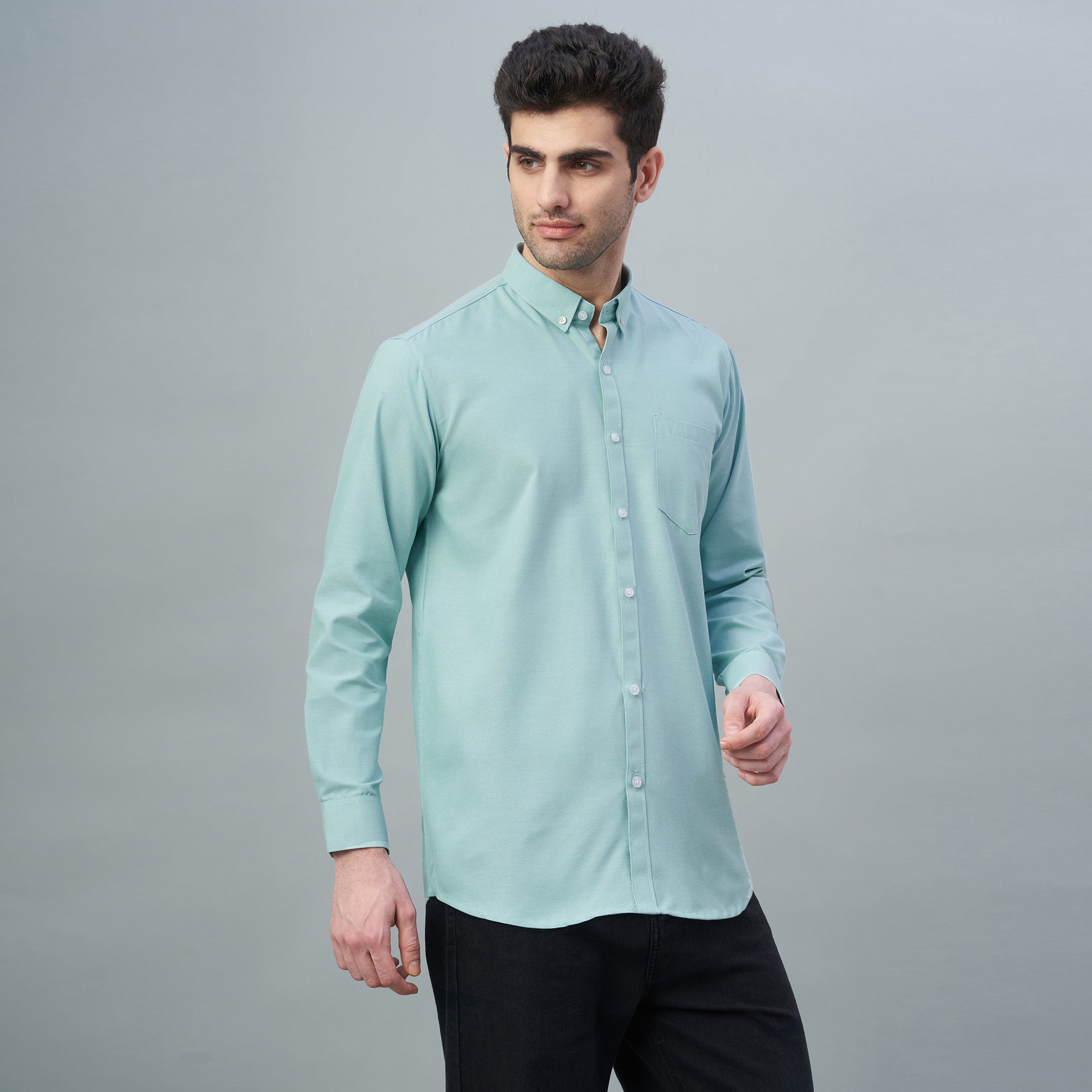 Men's Lavender Plain 100% Oxford Cotton Shirt