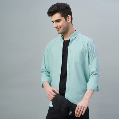 Men's Lavender Plain 100% Oxford Cotton Shirt