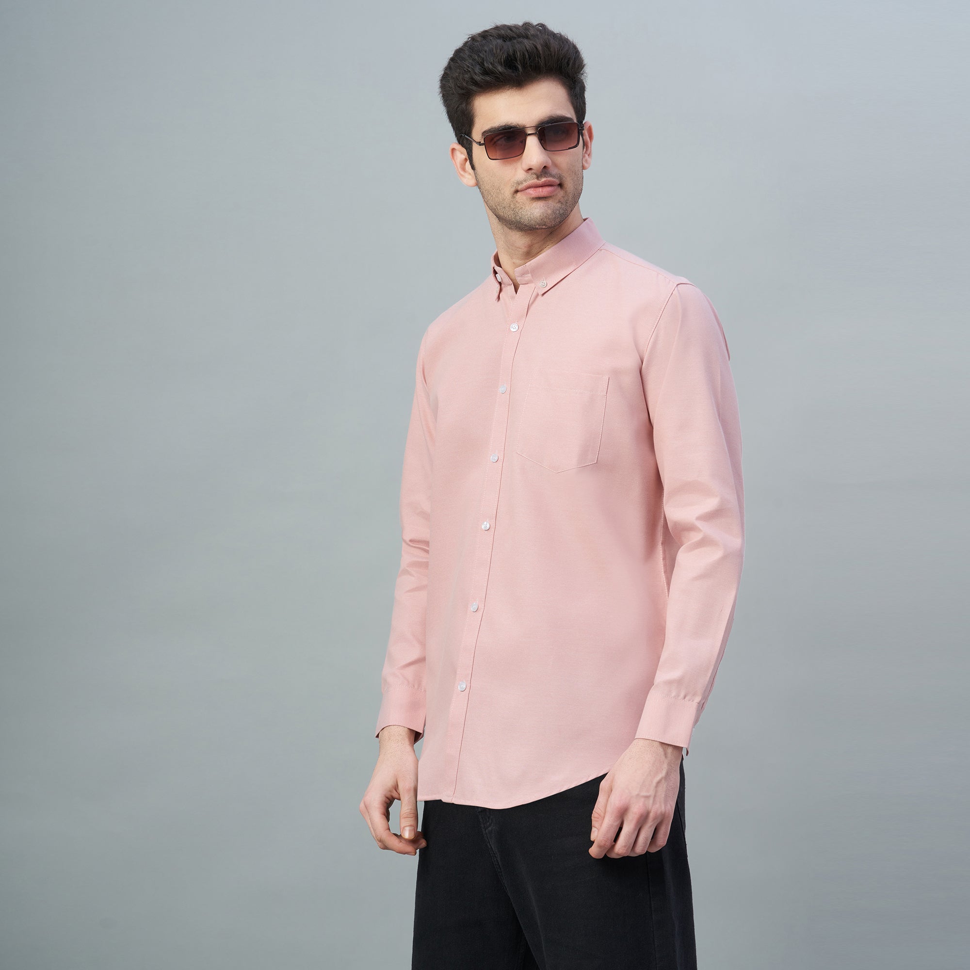 Men's Lavender Plain 100% Oxford Cotton Shirt