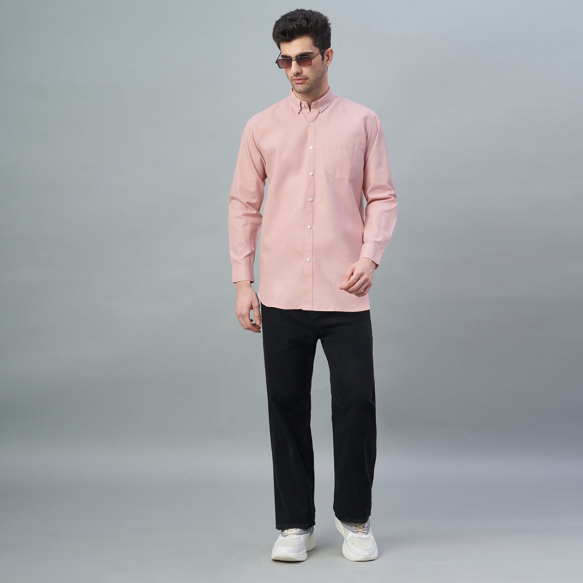 Men's Lavender Plain 100% Oxford Cotton Shirt