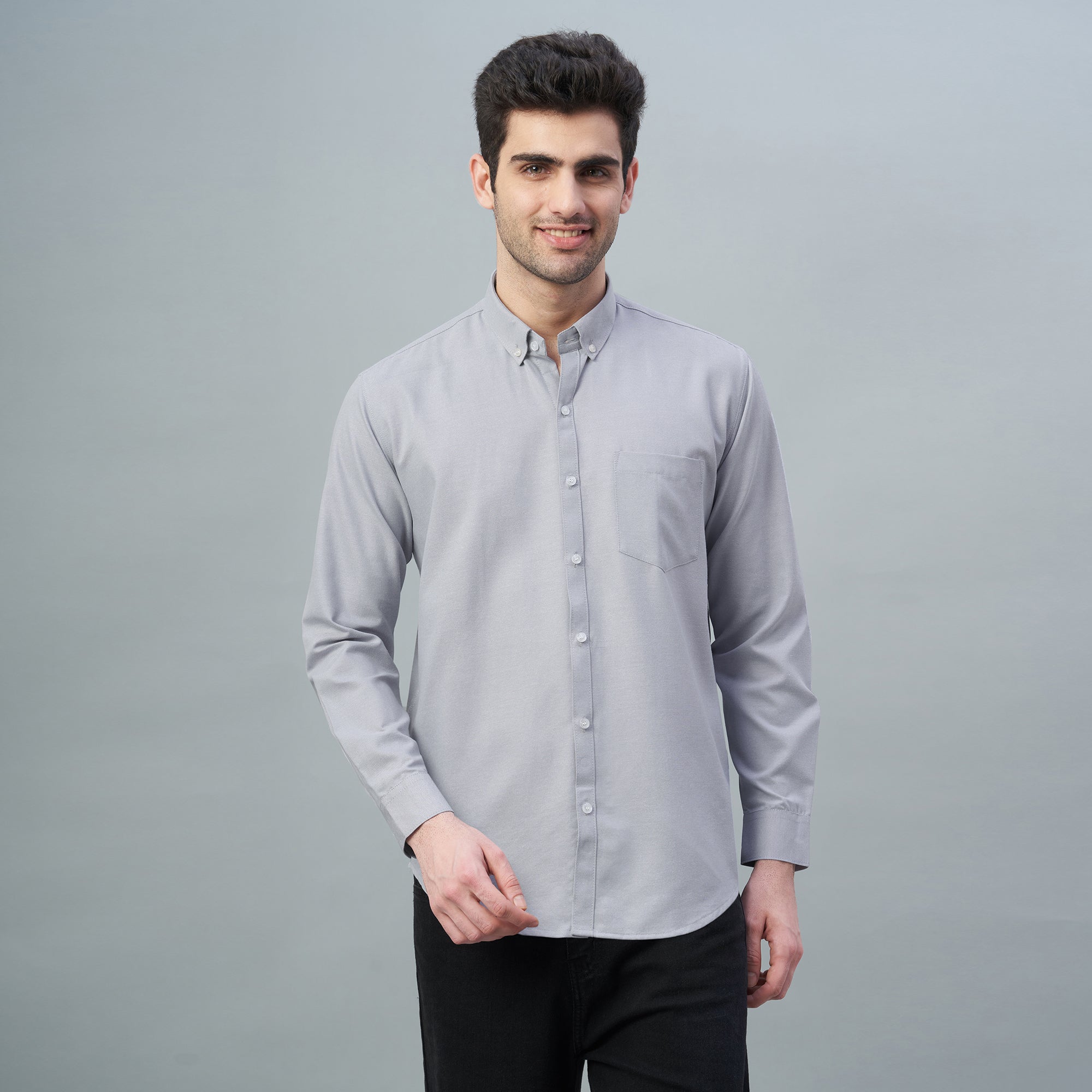 Men's Lavender Plain 100% Oxford Cotton Shirt