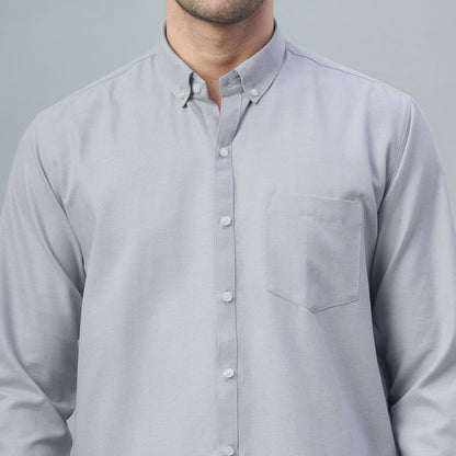 Men's Lavender Plain 100% Oxford Cotton Shirt