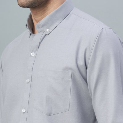 Men's Lavender Plain 100% Oxford Cotton Shirt