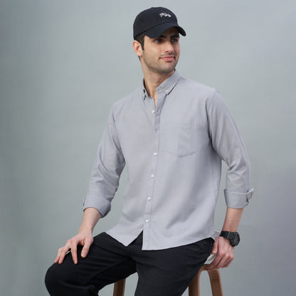 Men's Lavender Plain 100% Oxford Cotton Shirt