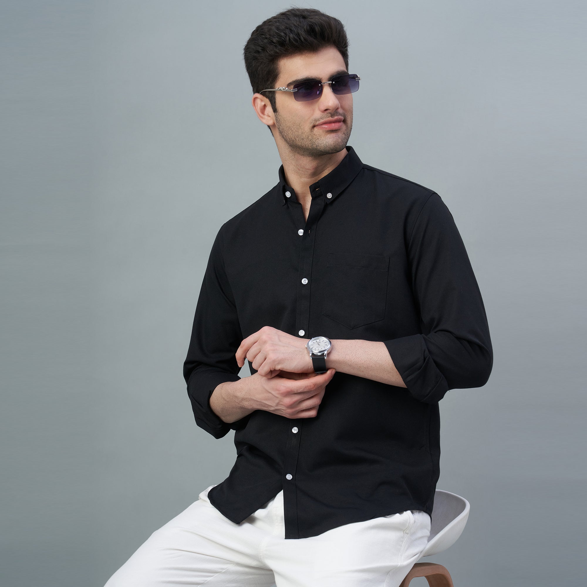 Men's Lavender Plain 100% Oxford Cotton Shirt