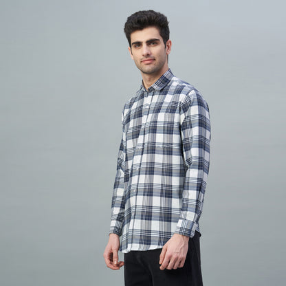 Men's Grey Checks 100% Cotton Shirt