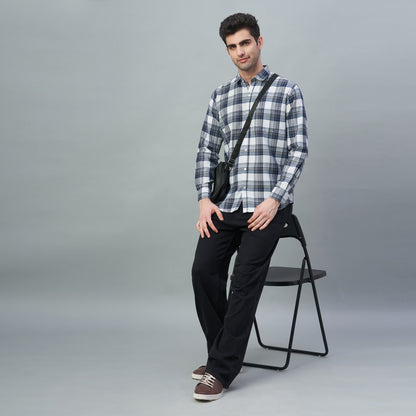 Men's Grey Checks 100% Cotton Shirt