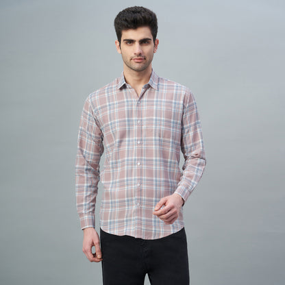 Men's Light Blue Checks 100% Cotton Shirt