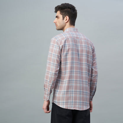 Men's Light Blue Checks 100% Cotton Shirt