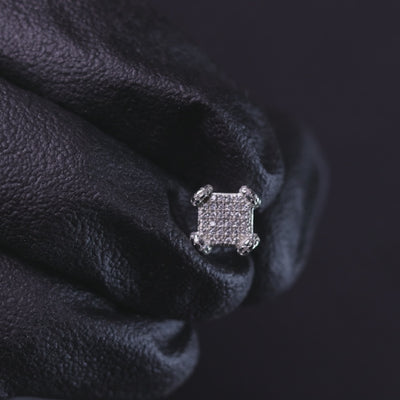 Classic Men’s CZ Sterling Silver Bling Earring