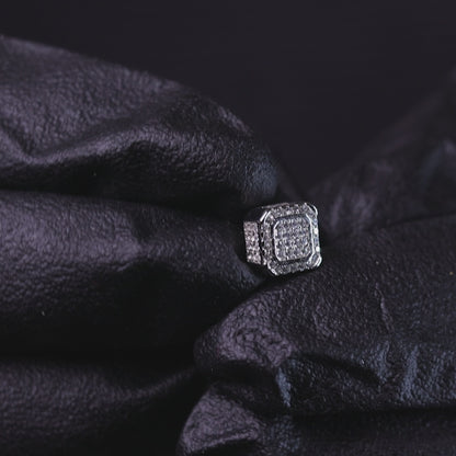 Luxurious 92.5 Sterling Silver Square CZ Stud Earring